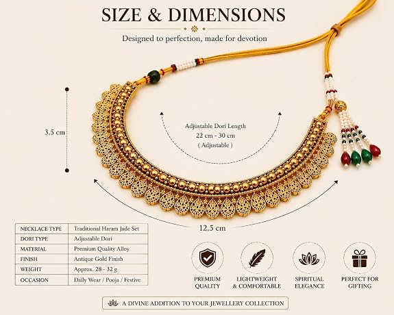Antique Gold Plated Haram Jade Necklace Earring Set for Women 