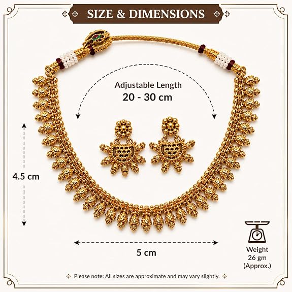 Antique Gold Plated Sun Pendant Necklace Earring Set for Women
