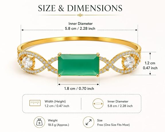 Cat's Eye Stone Infinity Design Bangle Bracelet