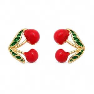 Cherry Charm Stud Earrings for women