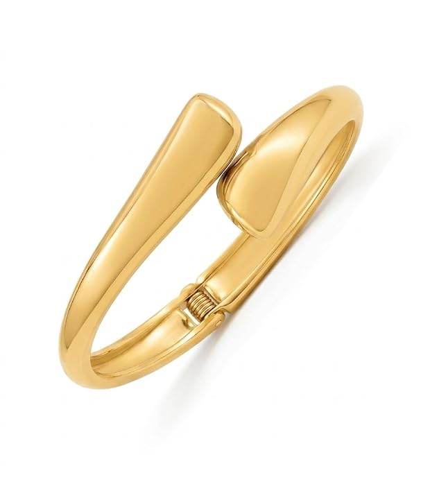 Gold-Tone Modern Interlocking Cuff Bracelet for Women
