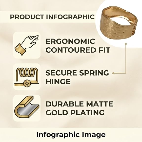 Gold-Tone Textured Wide Cuff Bracelet for Women
