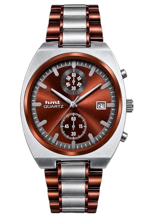Men's Chronograph Look Analog Watch | Stainless Steel Bracelet | Quartz Movement with Date Display, 42mm Case
