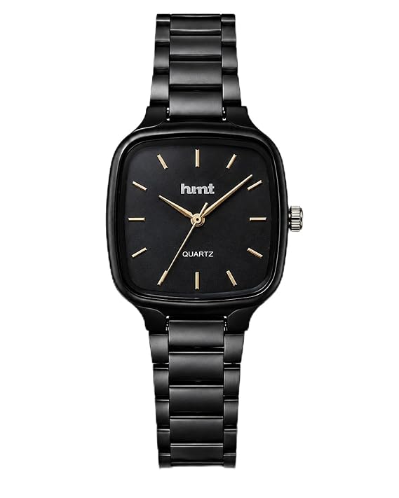 Men's Square Dial Analog Quartz Watch with Metal Bracelet