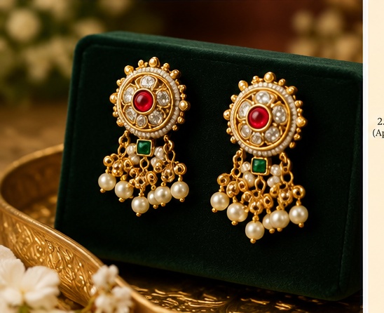 Traditional Gold-Tone Pearl Choker with Matching Earrings