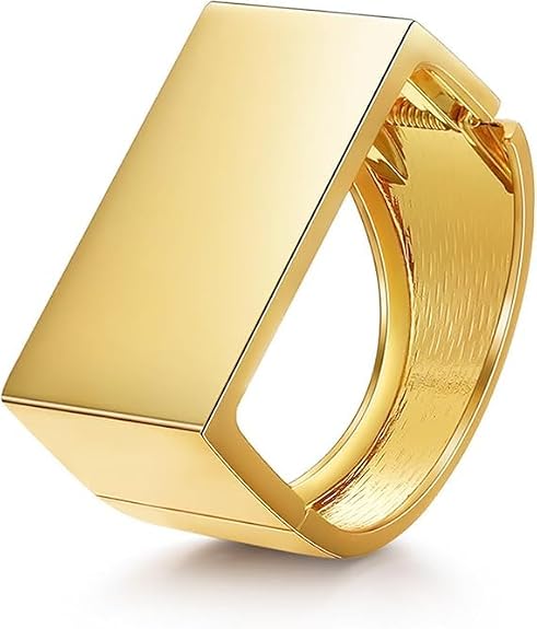 Gold-Tone Bold Rectangle Cuff Bracelet for Women