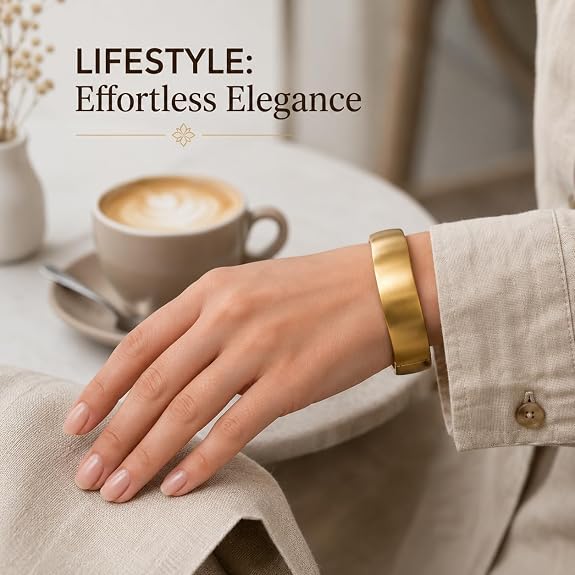 Gold-Tone Bold Square Cuff Bracelet for Women