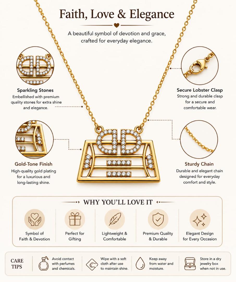 Women's Geometric Pendant Necklace – Rose Gold and Gold (Pendant Only, Earrings Not Included)