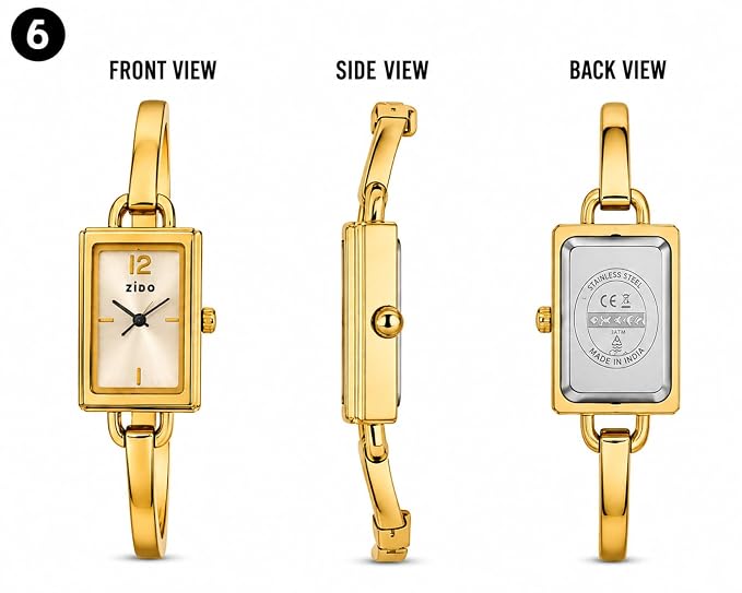Women’s Gold KADA Bracelet Watch | Stylish Bangle Style Wrist Watch
