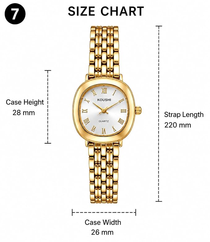 Women's Gold-Tone Analog Watch Roman Numeral Dial